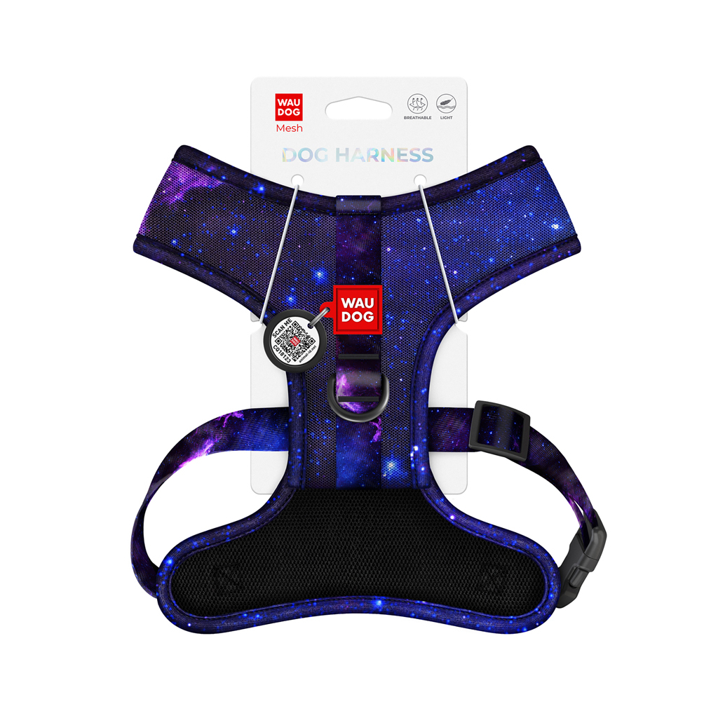 Шлея для собак WAUDOG Mesh дихаюча з QR адресником "NASA21" XS (232-0148) - зображення 3