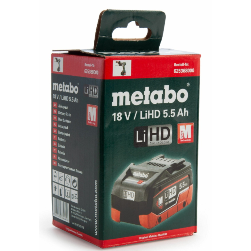 Акумулятор до електроінструменту Metabo LIHD 18V, 5.5Ah, 0.98кг (625368000) - изображение 4