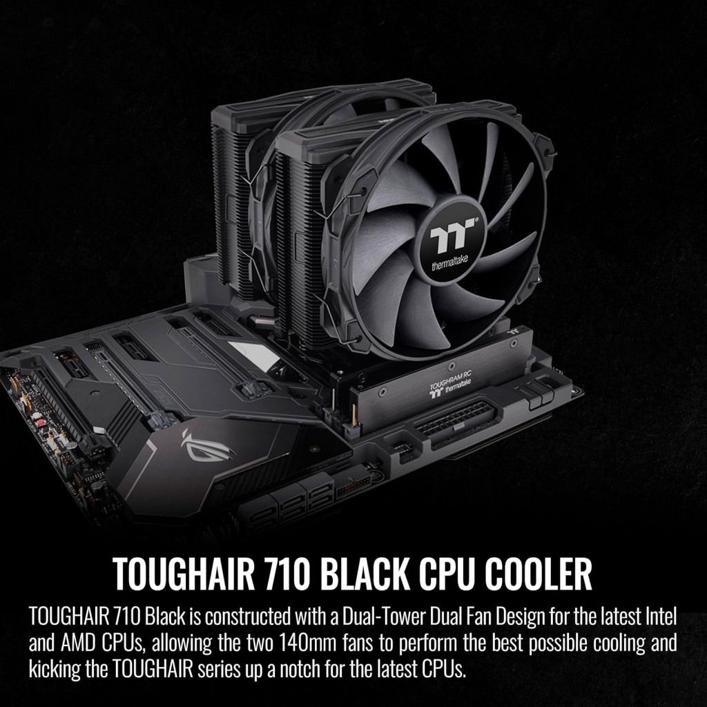 Кулер до процесора ThermalTake TOUGHAIR 710 Black (7 CL-P117-CA14BL-A) - зображення 9
