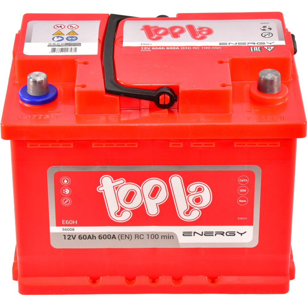 Акумулятор автомобільний Topla 60 Ah/12V Energy Euro (108 060) - зображення 2