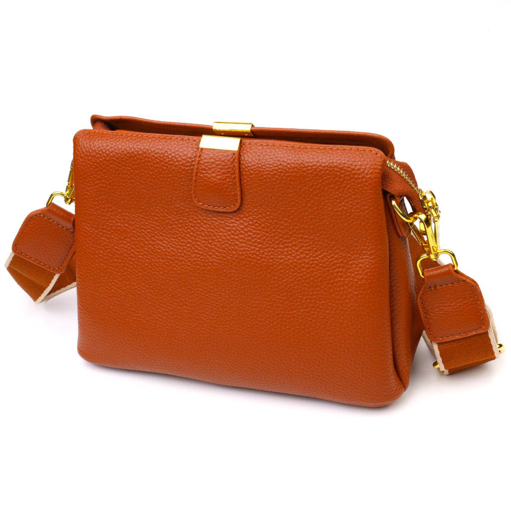 Сумка Vintage Жіноча на три відділення з натуральної шкіри Руда (22105) - зображення 2