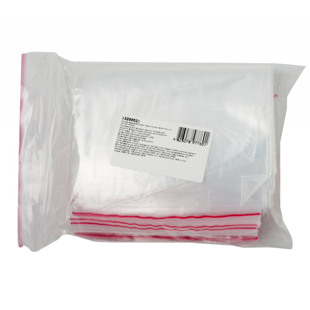 Пакети з застібкою Buroclean 140 x 150 мм 100 шт. (4823078977601) - зображення 1