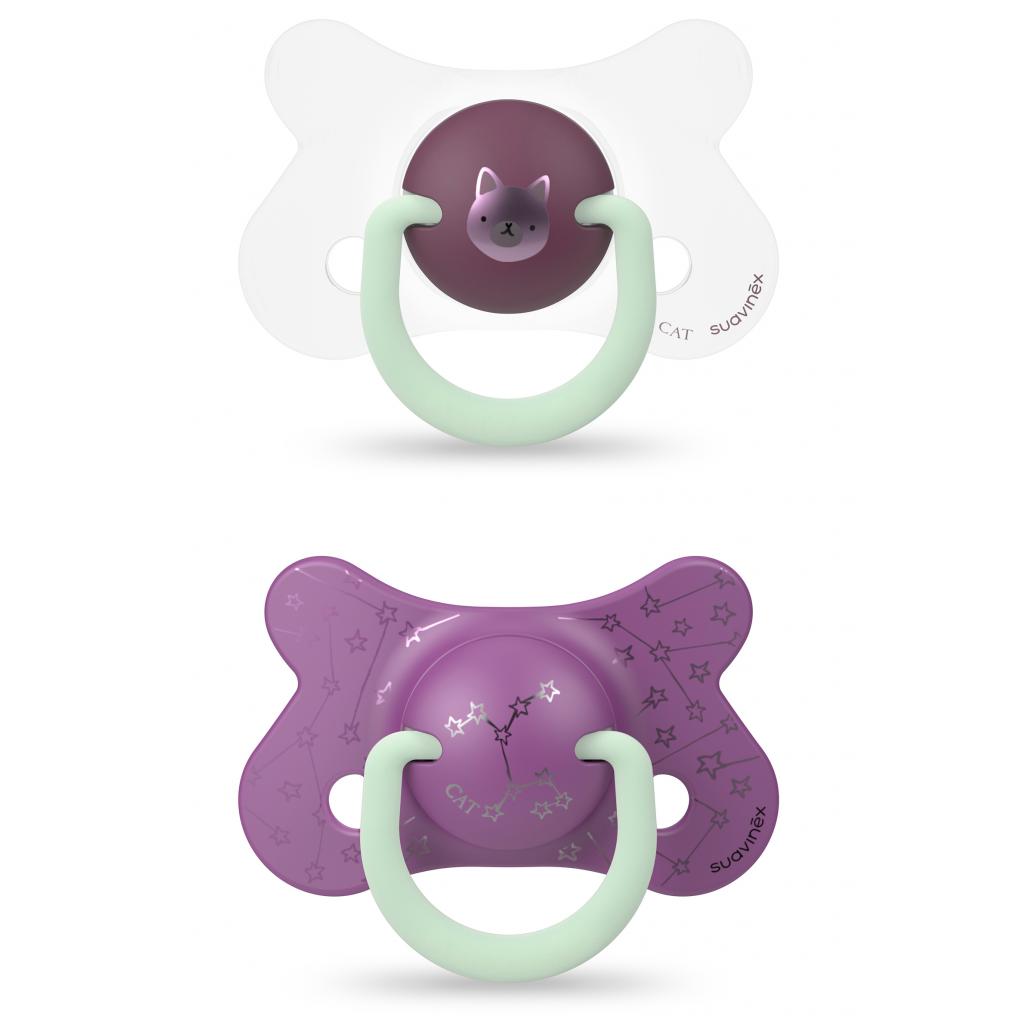 Пустушка Suavinex Фіолетове кошеня 4-18 мес 2 шт. нічна (307009) - зображення 1