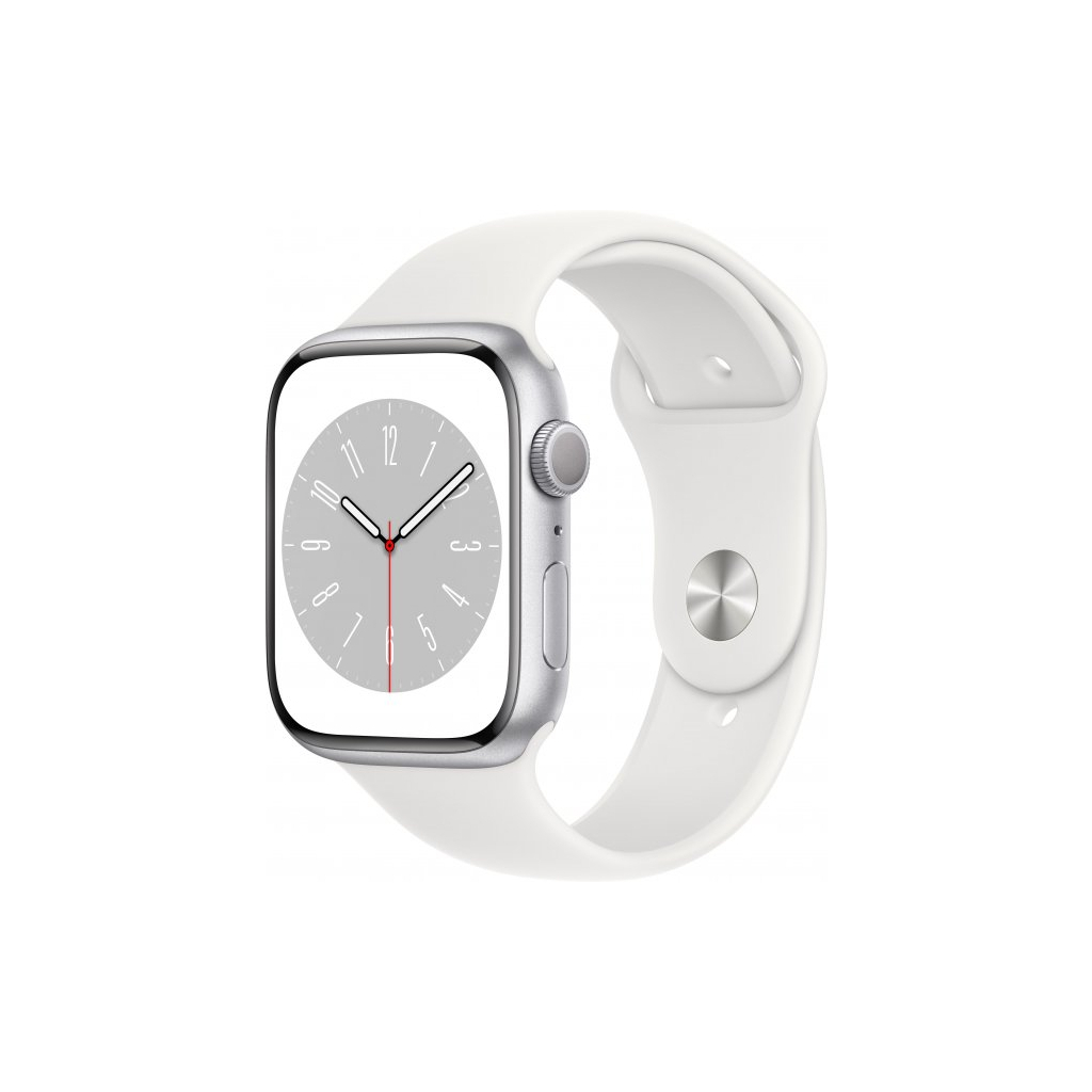 Смарт-годинник Apple Watch Series 8 GPS 45mm Silver Aluminium Case with White Sport Band - Regular (MP6N3UL/A) - зображення 1
