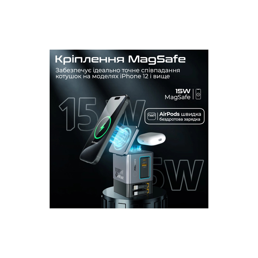 Зарядний пристрій Promate wireless charger powersync-105 (powersync-105) - зображення 4