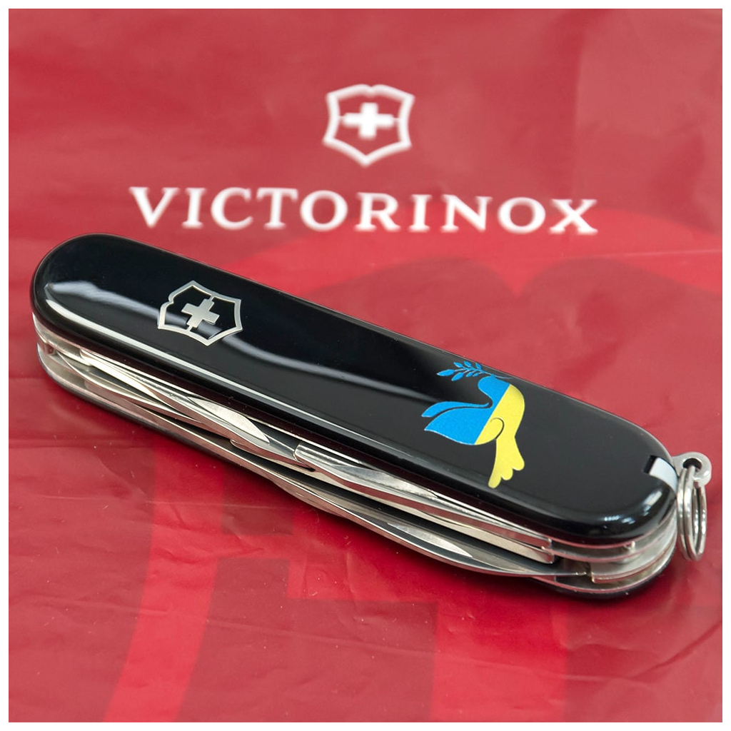 Ніж Victorinox Climber Ukraine Black "Голуб Миру Жовто-Блакитний" (1.3703.3_T1036u) - зображення 3