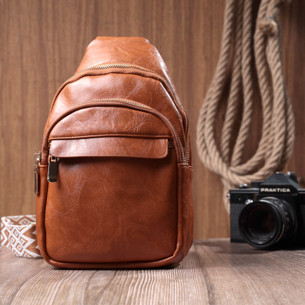 Сумка Vintage Жіноча з однією лямкою через плече з гладкої екошкіри Руда (22767) - зображення 9