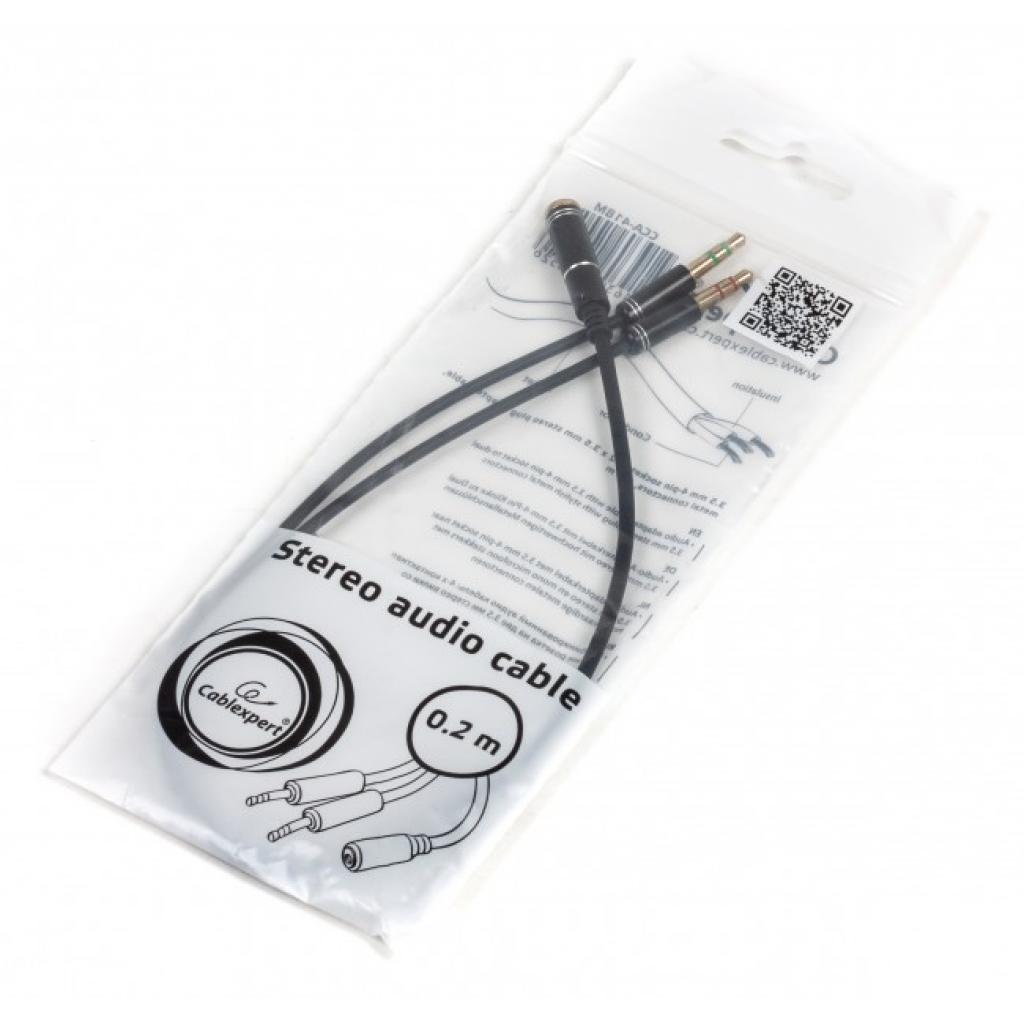 Кабель мультимедійний 3.5mm F to 2x3.5mm M 0.2m Cablexpert (CCA-418M) - зображення 2