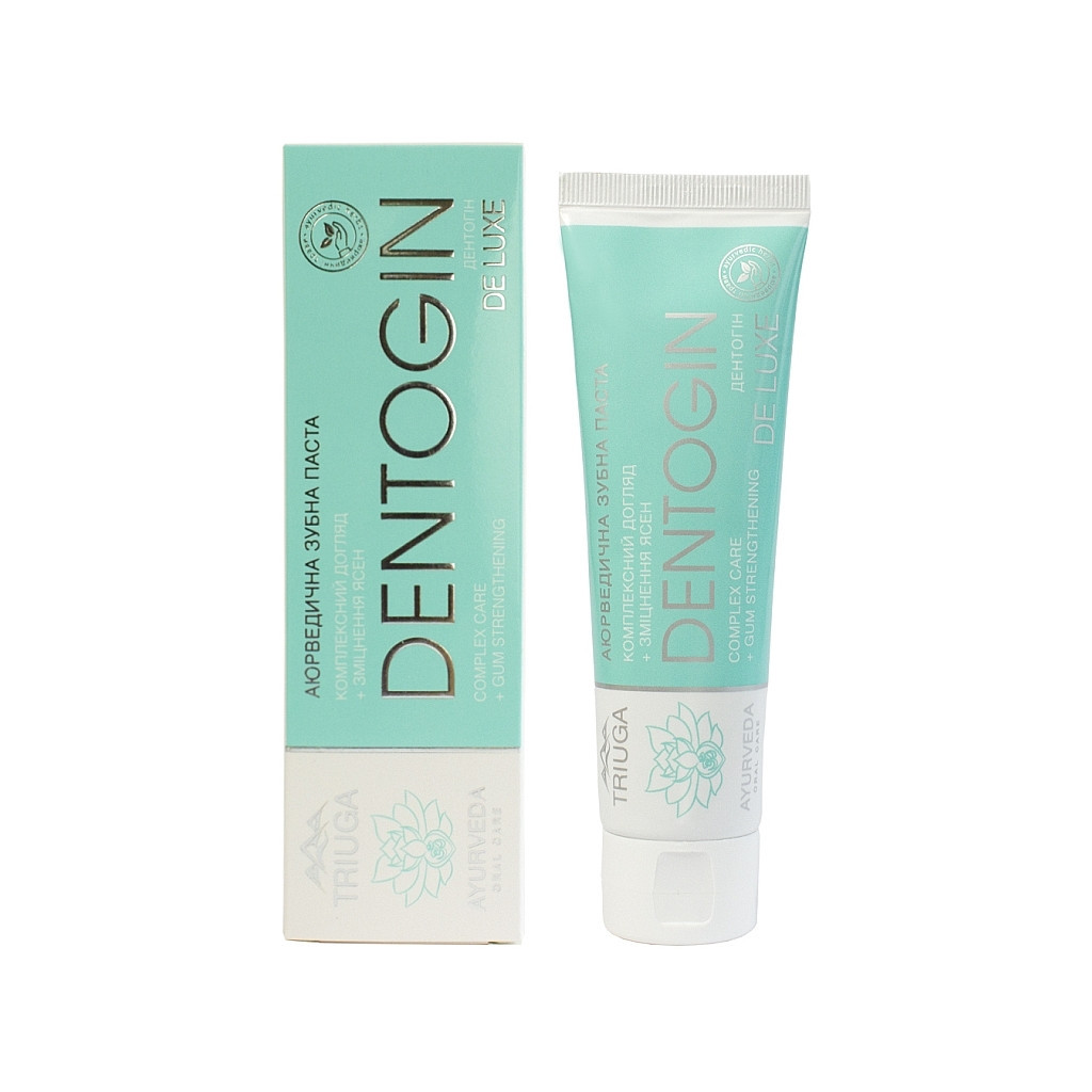 Зубна паста Triuga Dentogin De Luxe Аюрведична Зміцнення ясен 100 г (4820164641712) - зображення 1