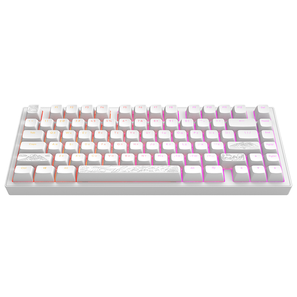 Клавіатура Dark Project ALU81 Terra Nostra PBT RGB Mech G3MS Moonstone White (DPKB_NOSTRA_81_ANSI_WHITE_UA) - зображення 1