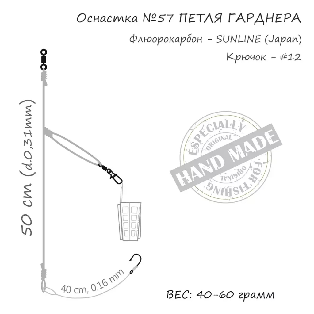 Монтаж Orange 57 Gardner Loop Fluorocarbon 40г (1шт/уп) (1959.02.89) - зображення 4