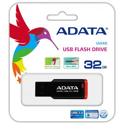USB флеш накопичувач ADATA 32GB UV140 Black+Red USB 3.0 (AUV140-32G-RKD) - зображення 5