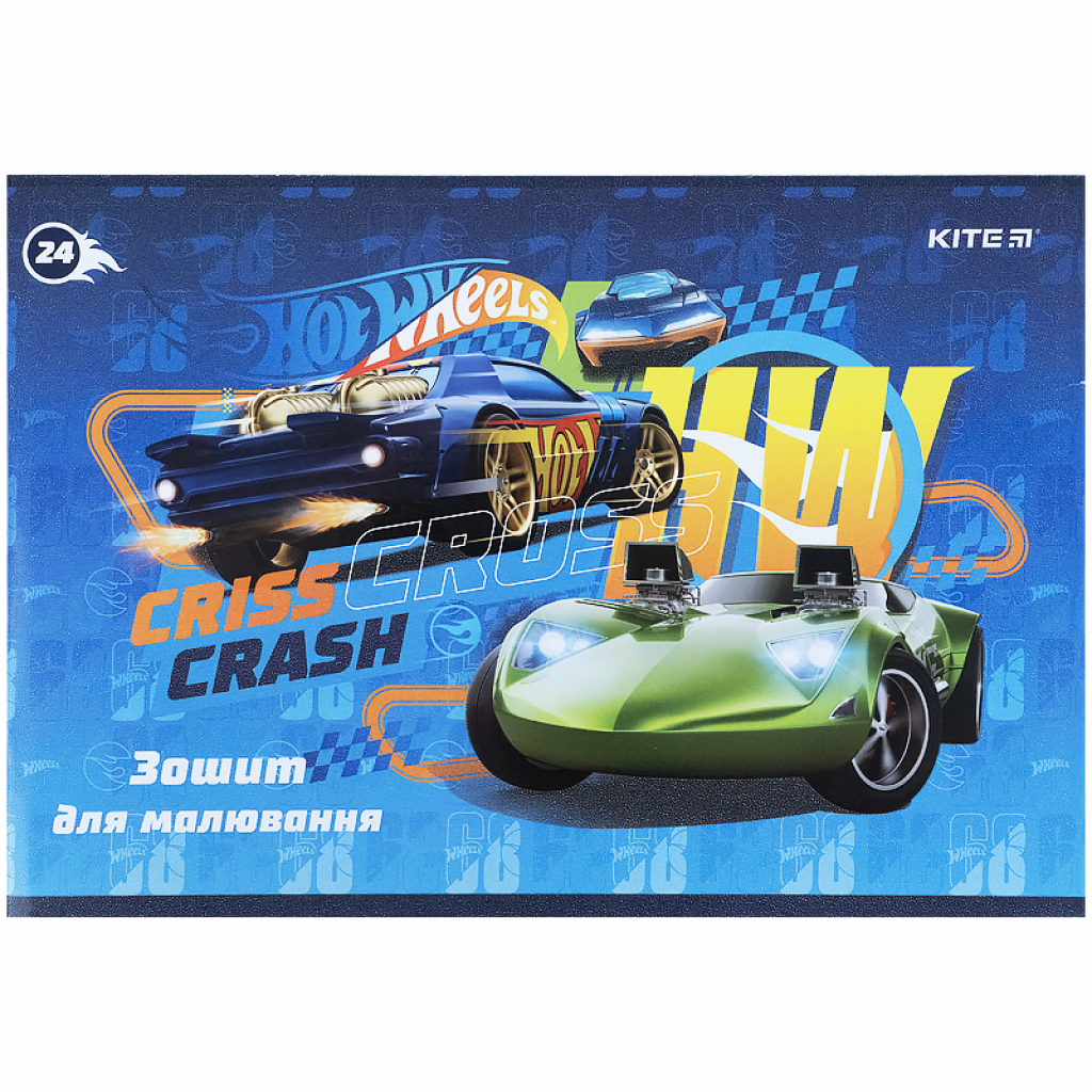 Альбом для малювання Kite Hot Wheels скоба 24 аркуша 4 дизайни (HW21-242) - зображення 3