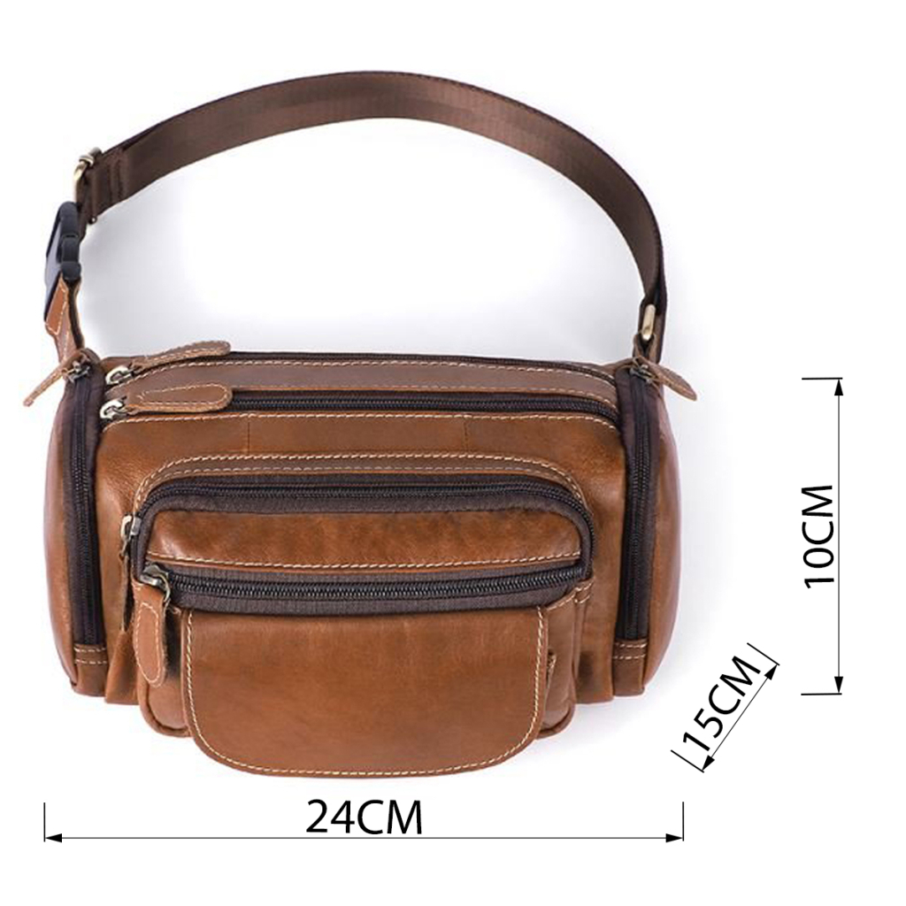 Сумка Vintage На пояс об'ємна Коричнева (14695) - зображення 3