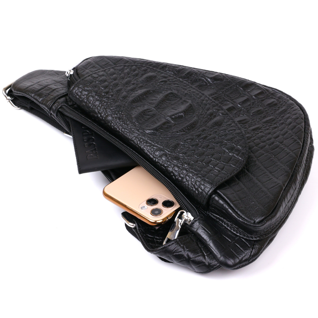 Сумка Vintage З натуральної шкіри через плече Чорна (20489) - зображення 7