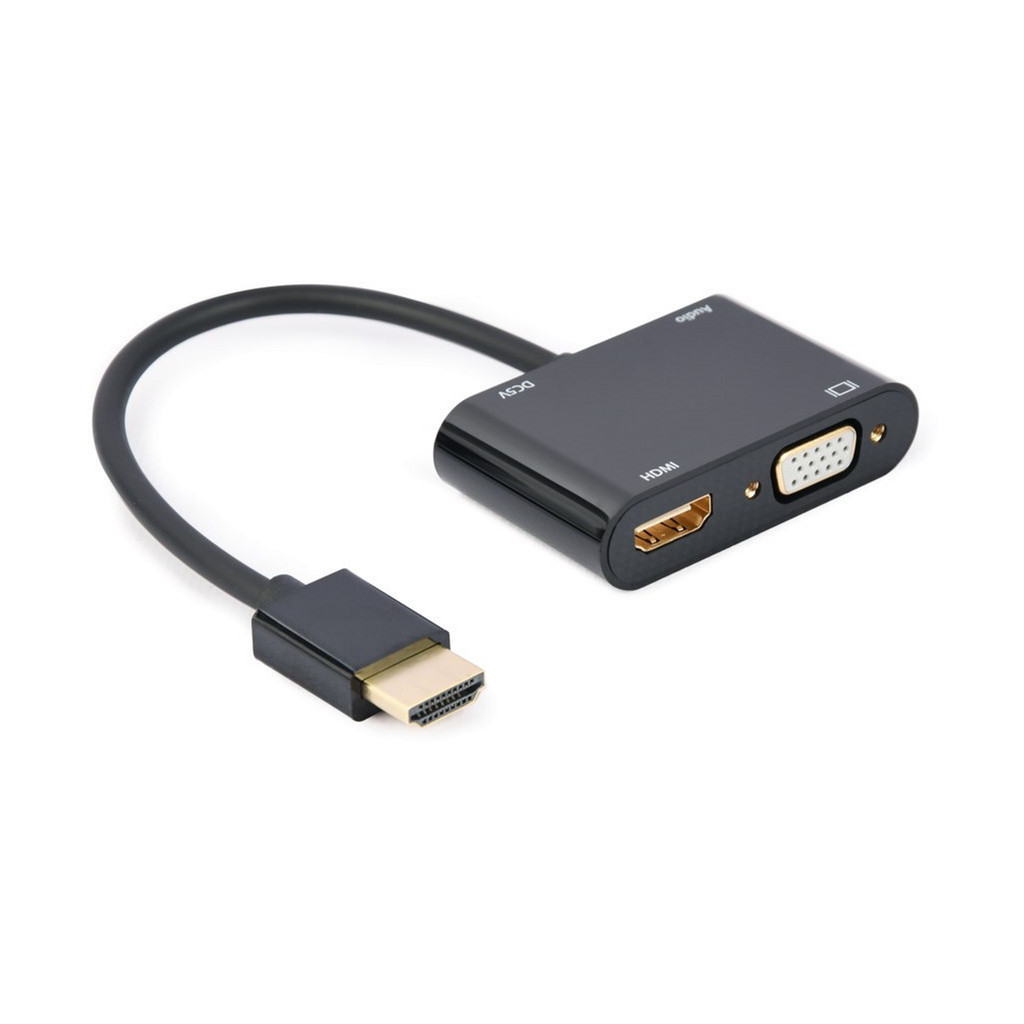 Перехідник Cablexpert HDMI to HDMI/VGA+audio 3.5mm (A-HDMIM-HDMIFVGAF-01) - зображення 1