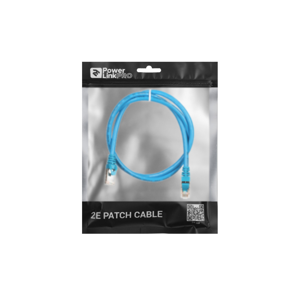 Патч-корд 1м S/FTP Cat 6 CU PVC 26AWG 7/0.16 blue 2E (2E-PC6SFTPCOP-100BL) - зображення 3