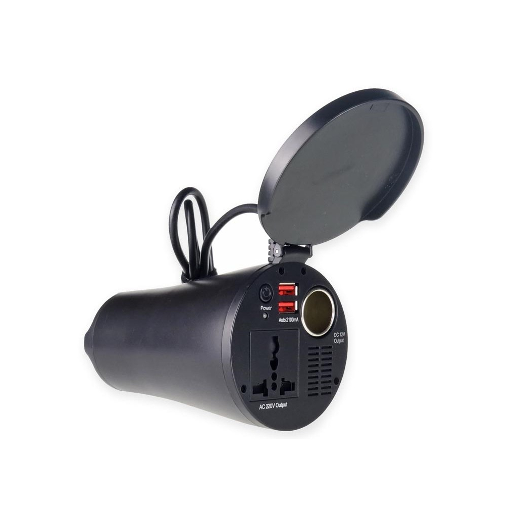 Автомобільний інвертор AMiO 12V/220V 150W (300W peak power), USB*2(5V/2.1A) (AMiO_02469) - зображення 3