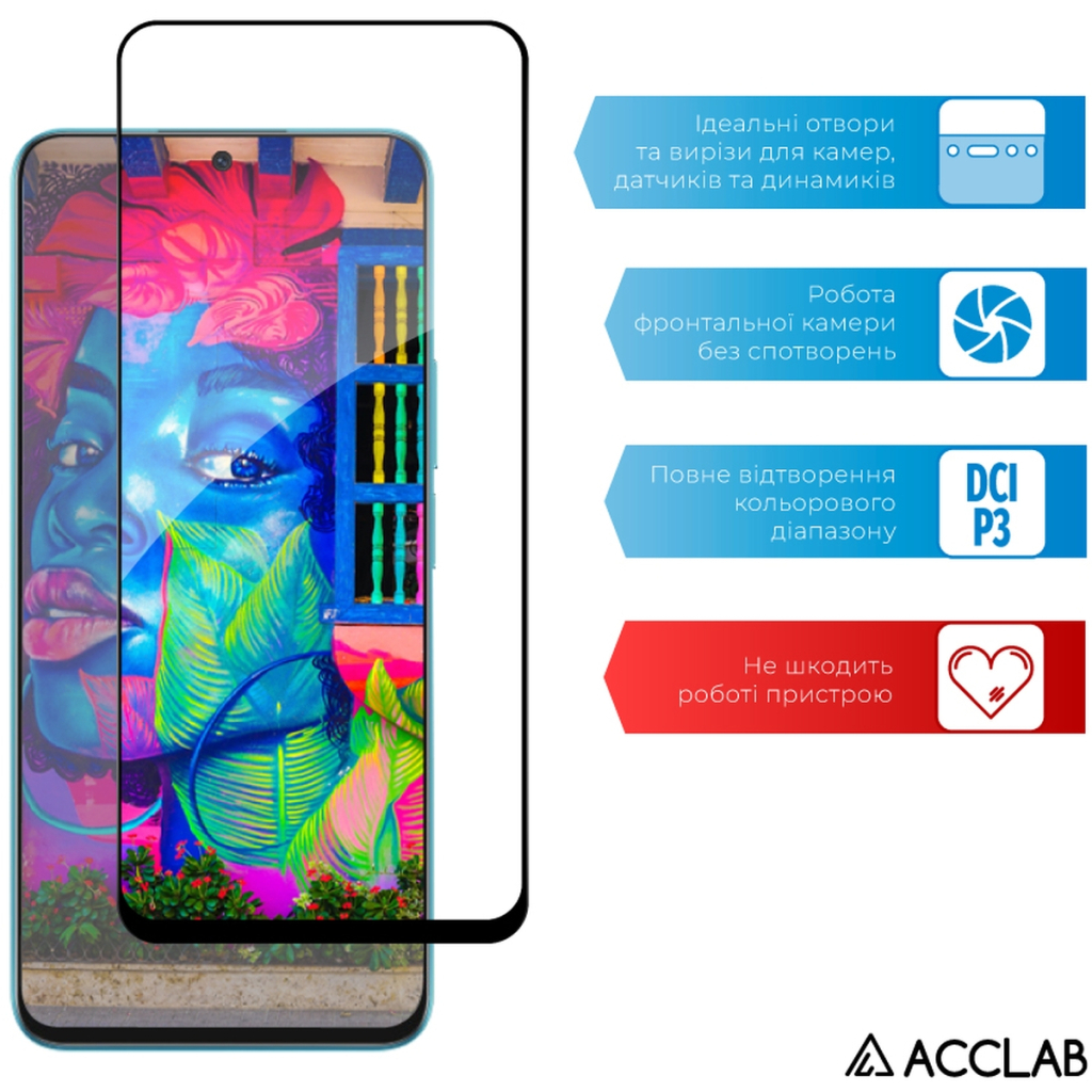 Скло захисне ACCLAB Full Glue Honor X8A Black (1283126591204) - зображення 5