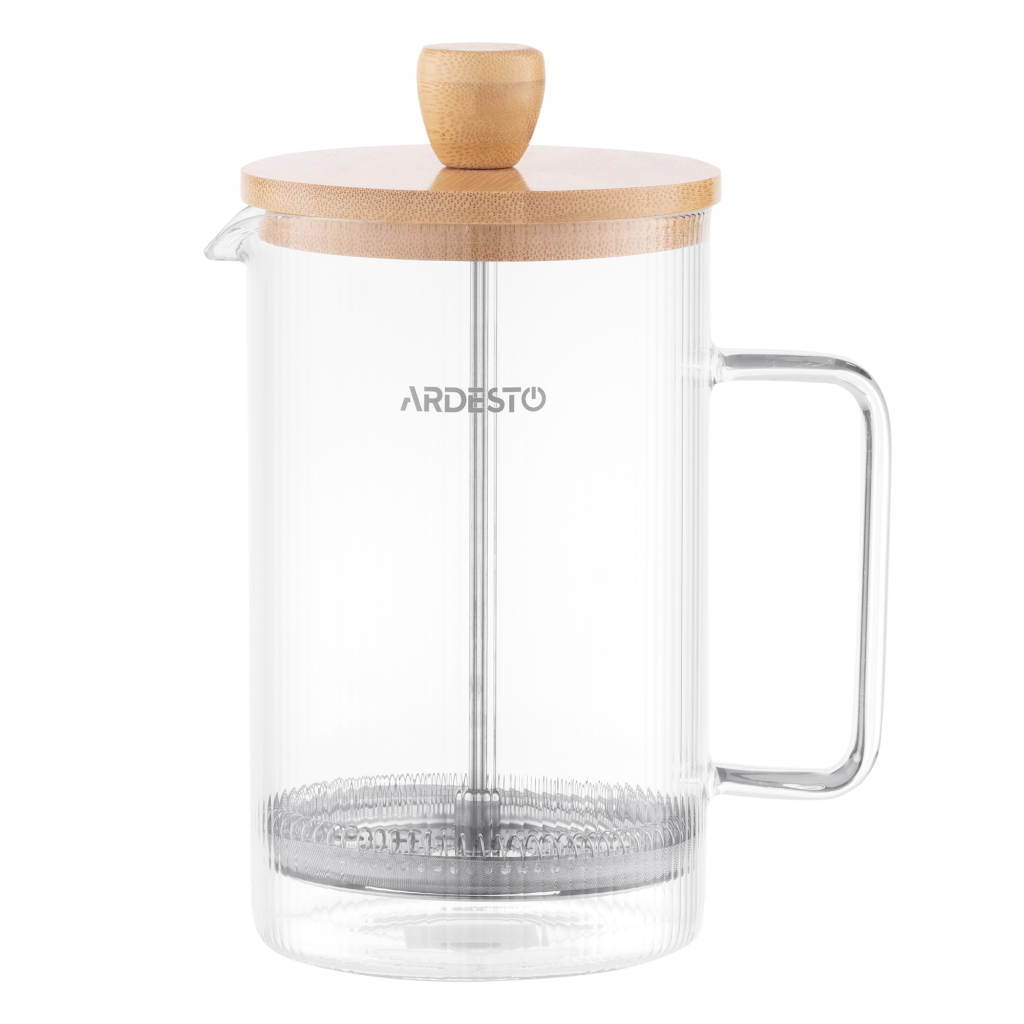 Френч-прес Ardesto Midori, 800мл, боросилікатне скло, бамбук, прозорий (AR1009WL) - зображення 2