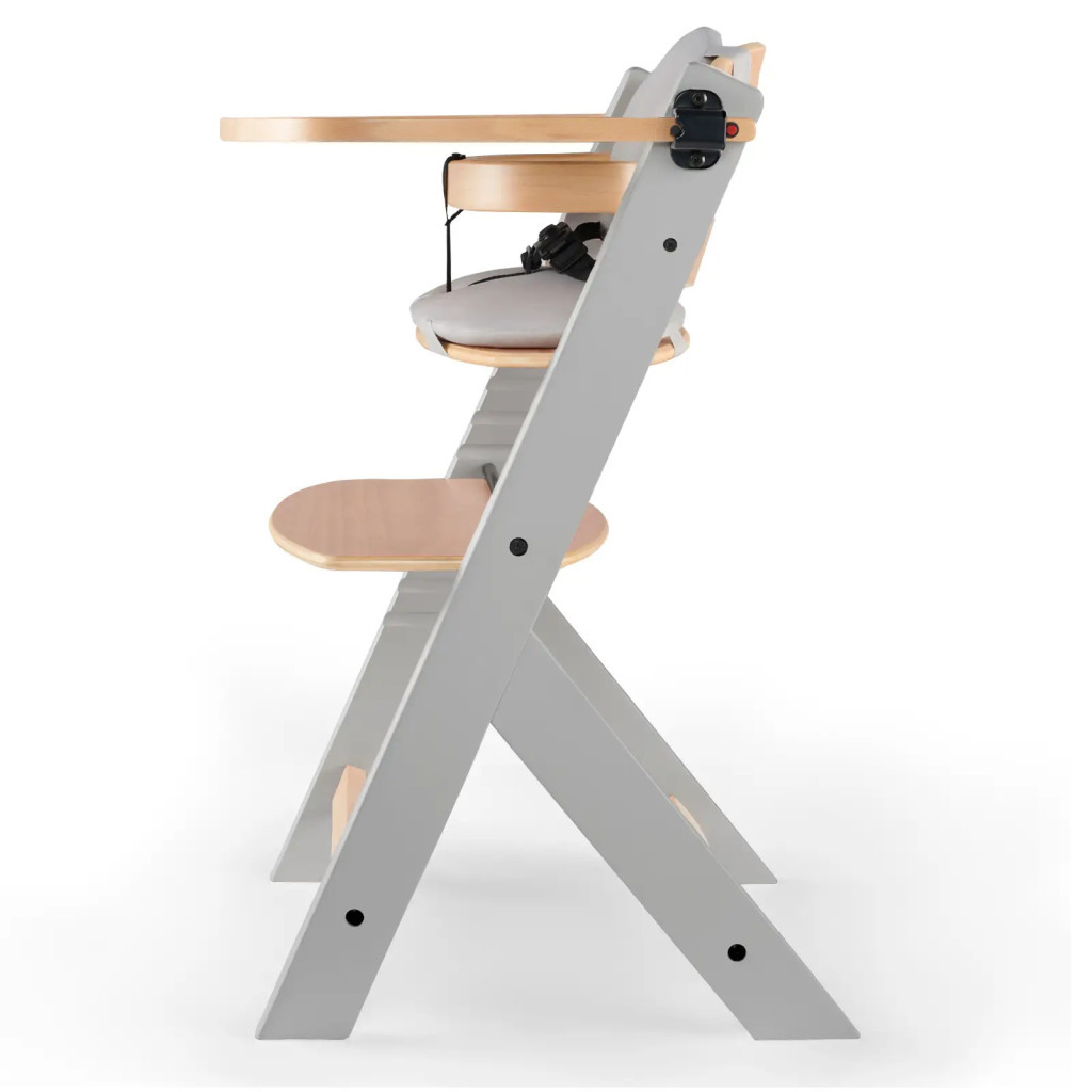 Стілець для годування Kinderkraft Enock Gray Wood з подушкою (5902533917259) - зображення 4