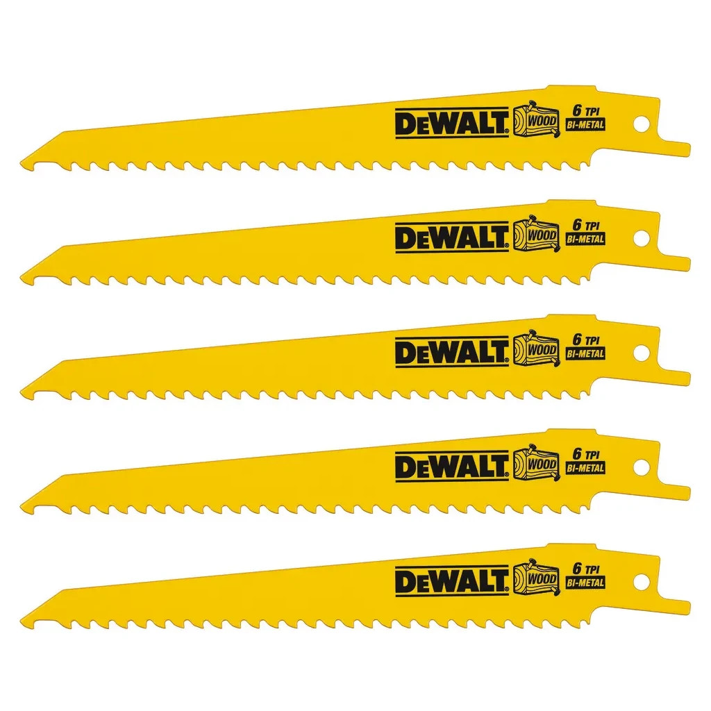 Полотно DeWALT пиляльне біметалеве, швидкий пропил, 152 мм, 6 TPI, 5 шт (DT2359) - зображення 3
