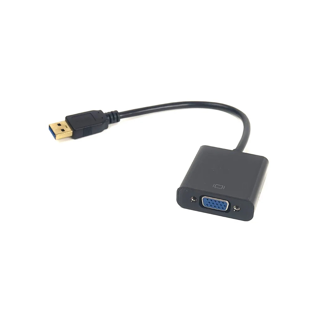 Перехідник USB 3.0 M to VGA F PowerPlant (CA910380) - зображення 1