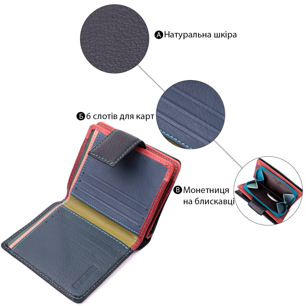 Гаманець ST Leather З натуральної шкіри Чорний (19436) - зображення 4