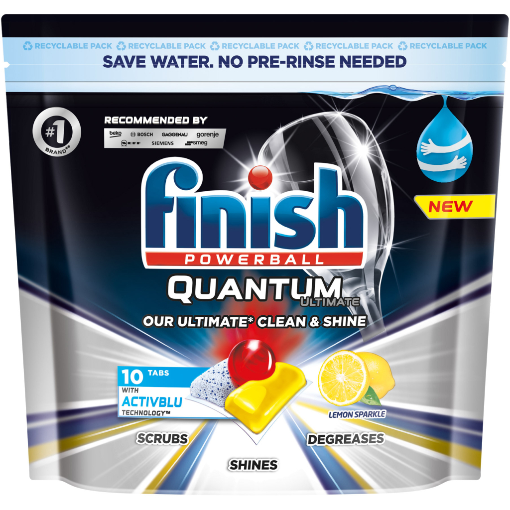 Таблетки для посудомийних машин Finish Quantum Ultimate Lemon 10 шт. (5900627091014) - зображення 1