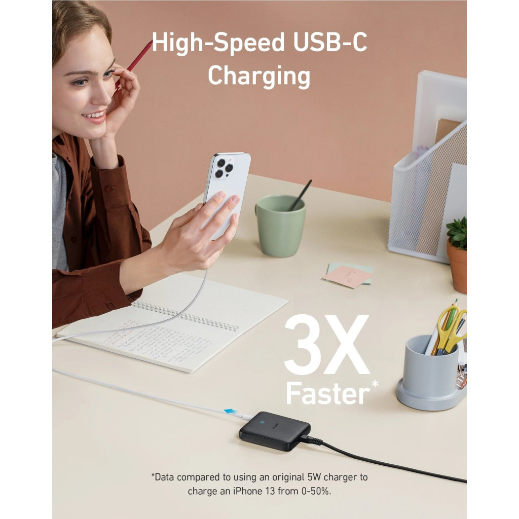 Зарядний пристрій Anker PowerPort 543 Atom III Slim 4 - 65W 22xUSB-C PIQ3.0 (A2046G12) - зображення 6