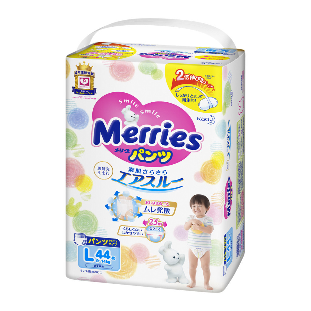 Підгузки Merries трусики для дітей розмір L 9-14 кг 44 шт (558868) - зображення 1