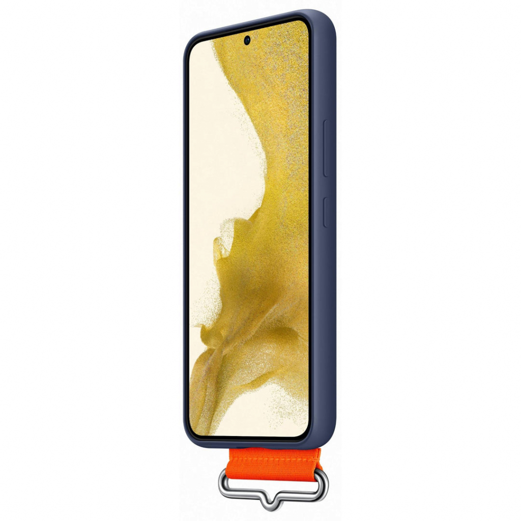 Чохол до мобільного телефона Samsung Silicone with Strap Cover Galaxy S22 Navy (EF-GS901TNEGRU) - зображення 4