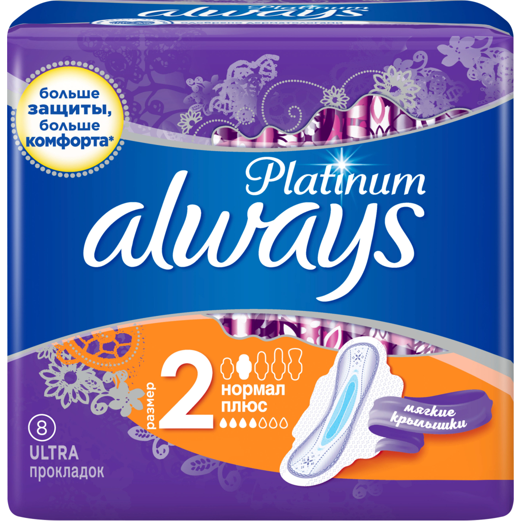 Гігієнічні прокладки Always Ultra Platinum Collection Normal Plus 8 шт. (8001090430540) - изображение 3