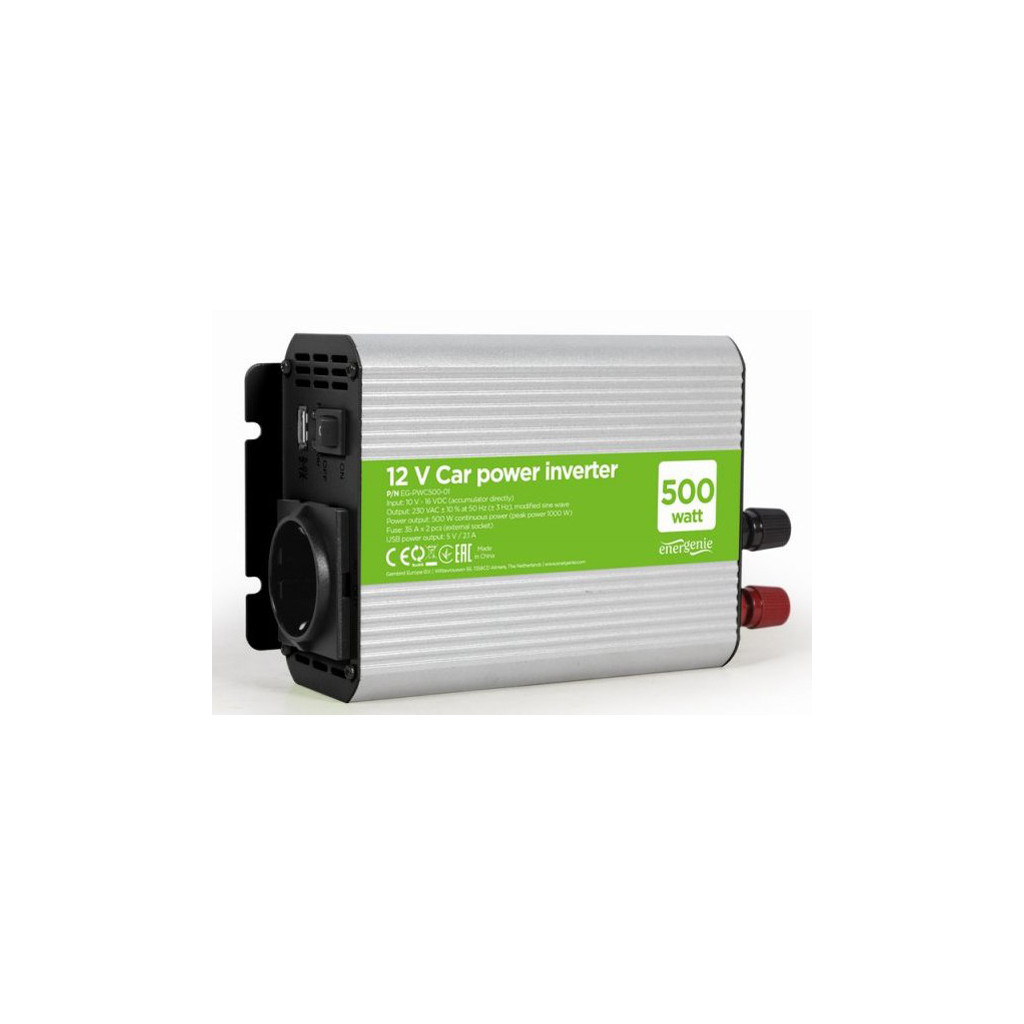 Автомобільний інвертор EnerGenie 12V/220V 500 Вт (EG-PWC500-01) - изображение 1
