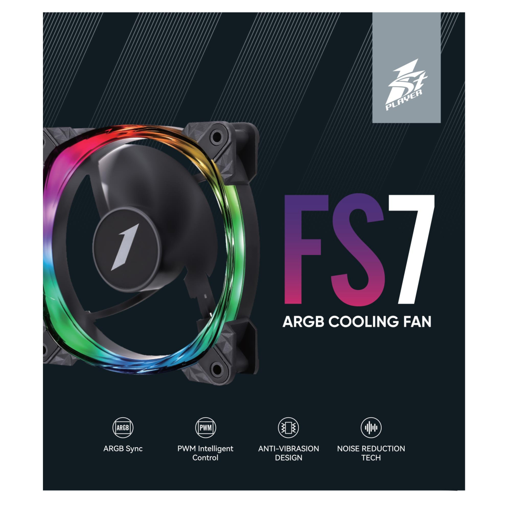 Кулер до корпусу 1stPlayer FS7 Black (FS7-BK-1IN1) - зображення 9
