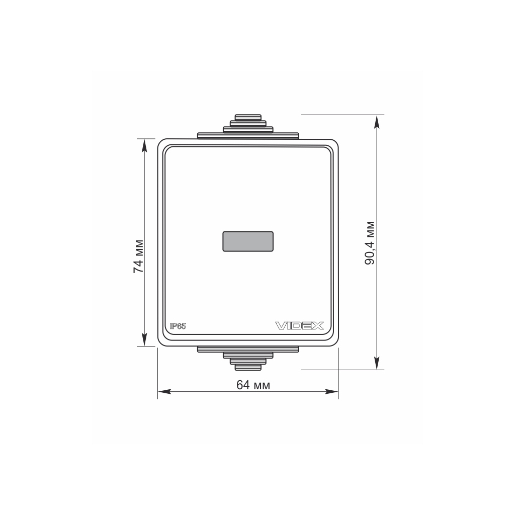 Вимикач Videx BINERA IP65 зовнішній 1кл з підсвічуванням (BINERA IP65 наружный 1кл с подсветкой) - изображение 4