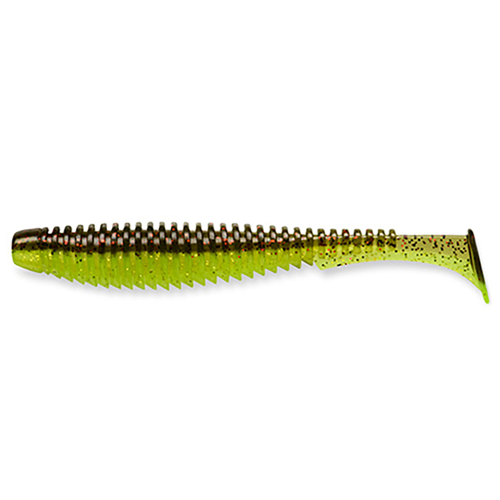 Силікон рибальський FishUP U-Shad 3" 203 - Green Pumpkin/Flo Chartreuse (9шт/уп) (1864.15.14) - зображення 1