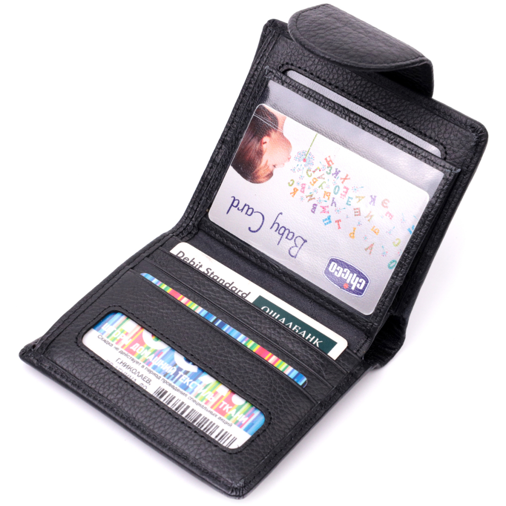 Гаманець ST Leather З натуральної шкіри Чорний (22451) - зображення 6