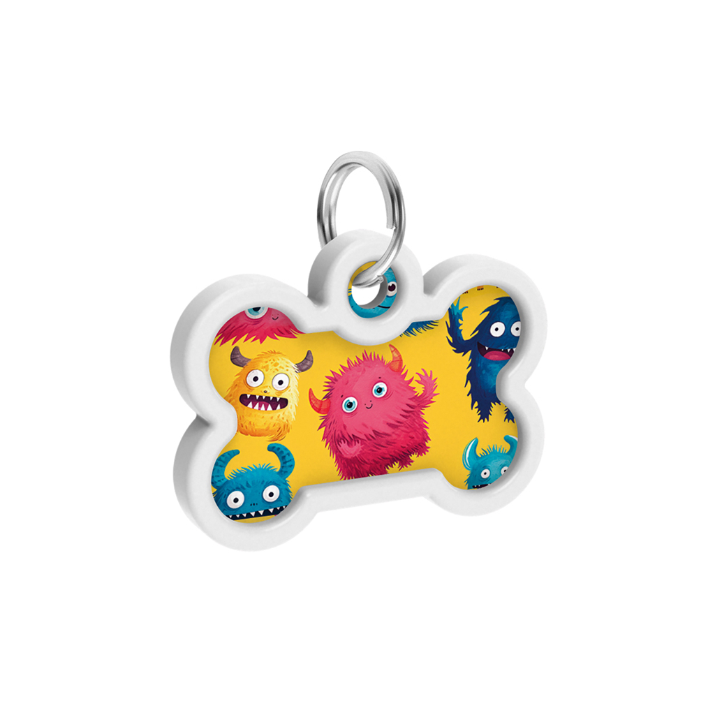 Адресник для тварин WAUDOG Smart ID з QR паспортом "Мохнаті монстри", кістка 40х28 мм (231-4050) - зображення 4