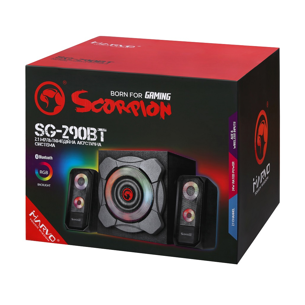 Акустична система Marvo SG-290 BT RGB lighting Black - зображення 6