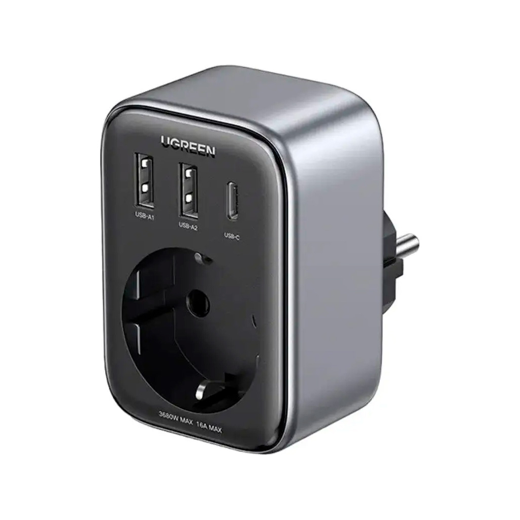 Зарядний пристрій Ugreen 3xUSB 30W Outlet Extender (2хUSB-A+USB-C) CD314 (90613) - зображення 1