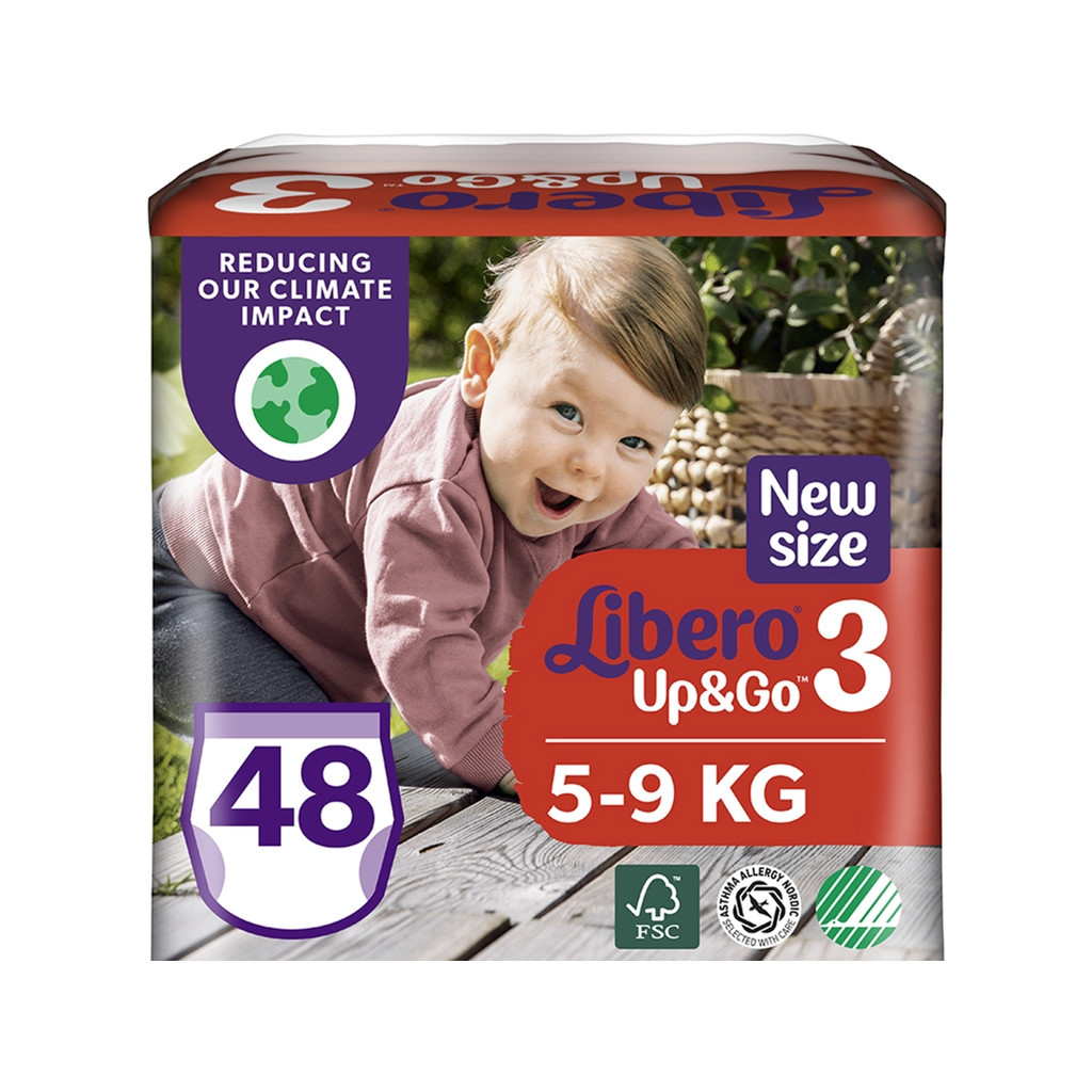 Підгузки Libero UpGo 3 5-9 кг 48 шт (7322541165752) - зображення 1