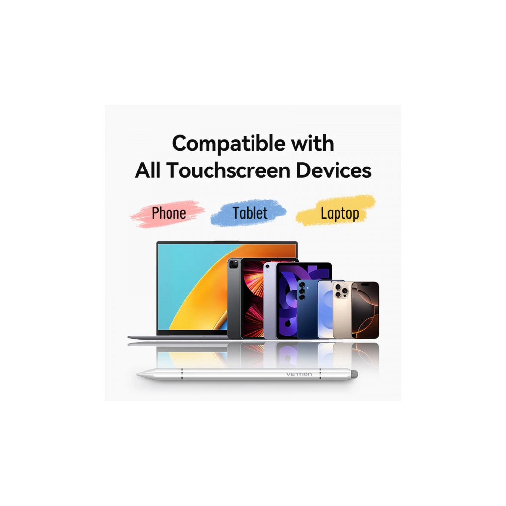 Стилус VENTION 3-in-1 Magnetic Stylus Pen White Aluminum Alloy Type (KQLW0) - picture 4