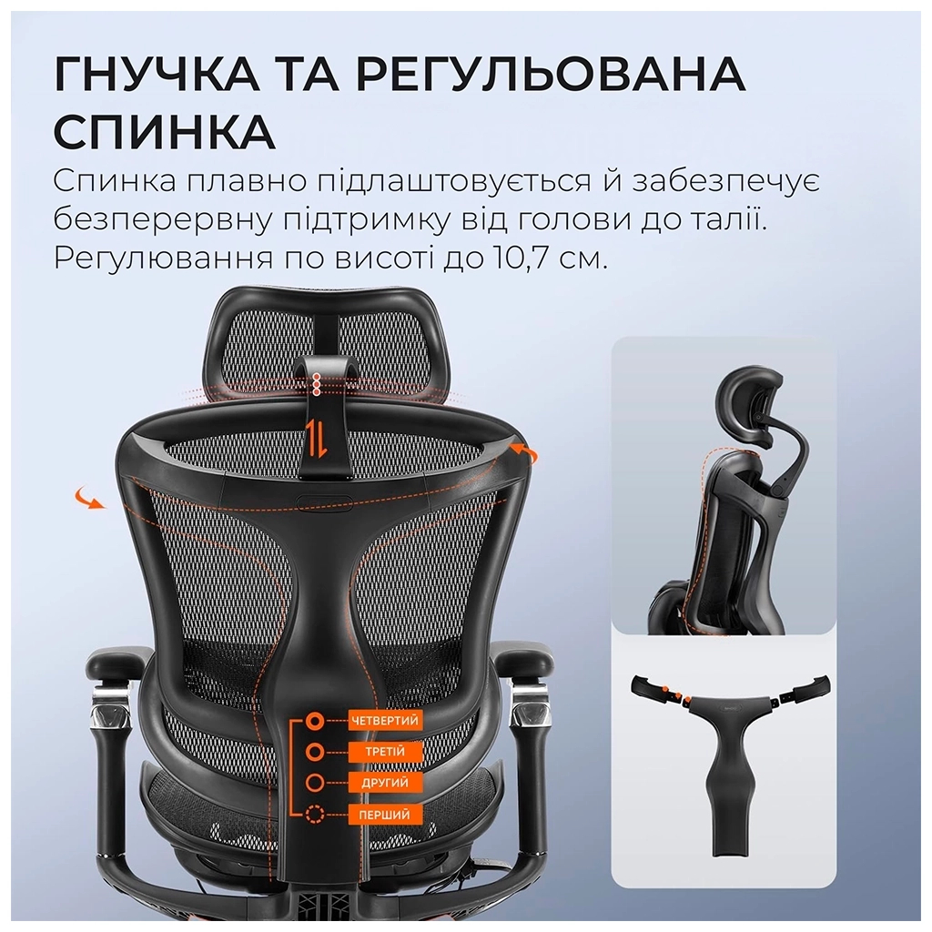 Офісне крісло Sihoo DORO C300 Pro Mesh Black (DORO-C300-PRO-M101) - picture 7