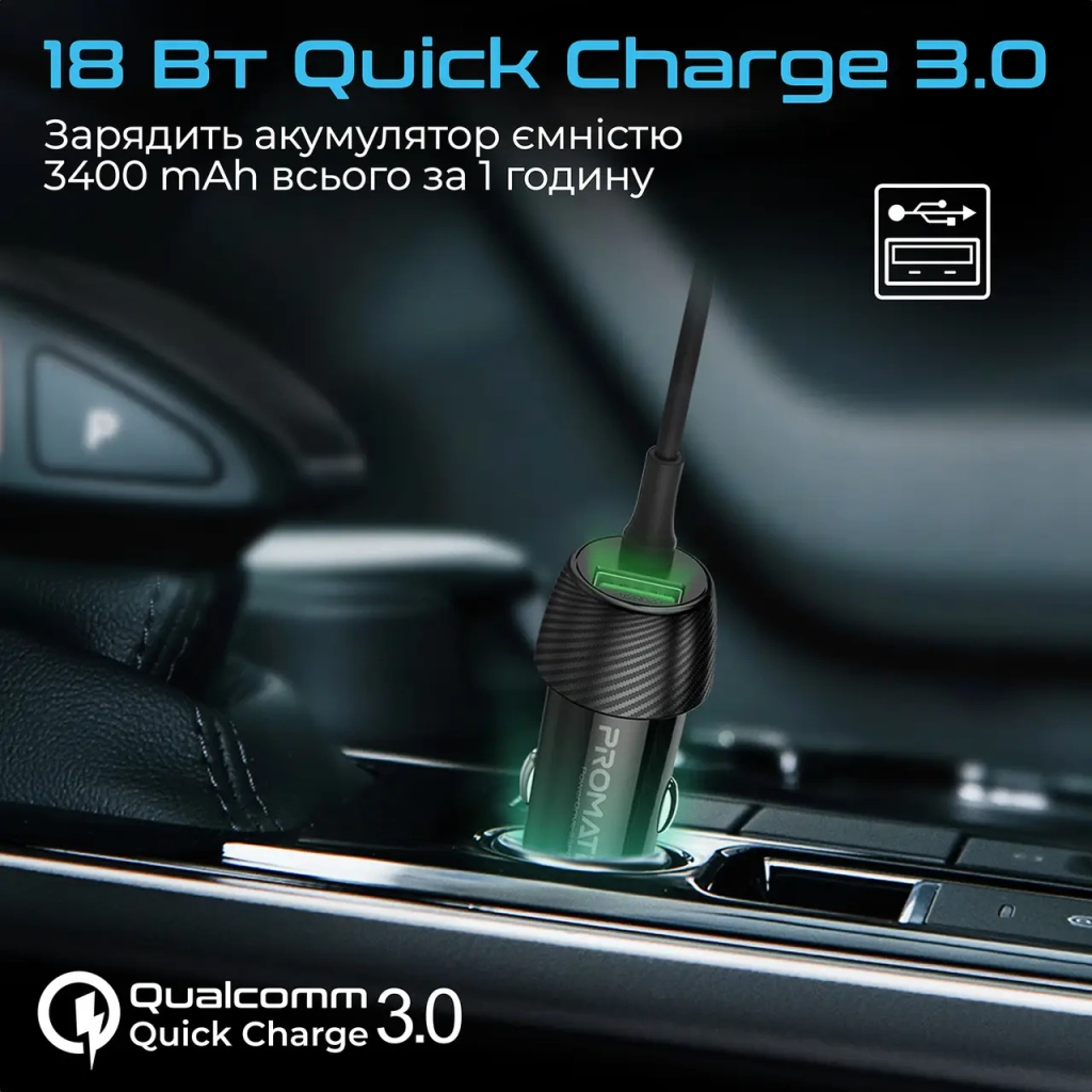 Зарядний пристрій Promate powerdrive-33pdci.black - зображення 5