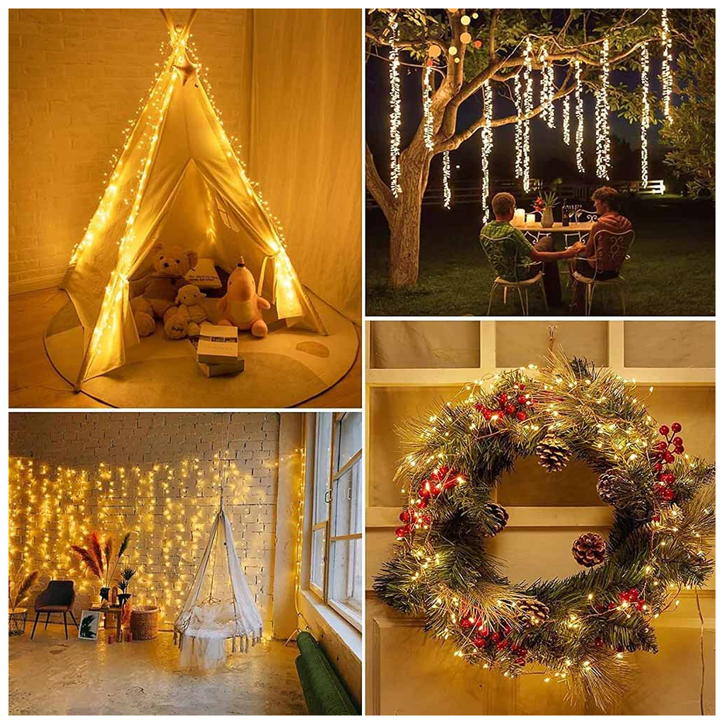 Гірлянда ColorWay Кластер LED 200 6 м 8 функцій Мідна струна Теплий колір 220 V (CW-G-200L6VC) - зображення 12