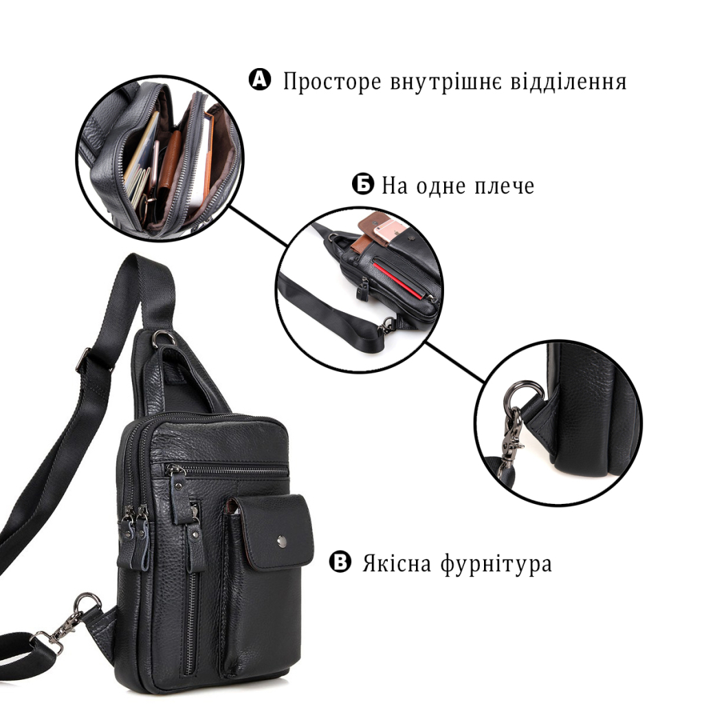 Сумка Vintage Чорна (14407) - зображення 4