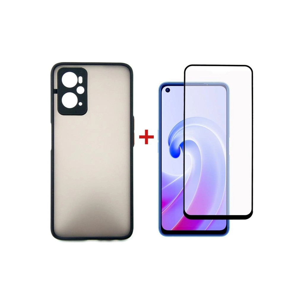 Чохол до мобільного телефона Dengos Kit for OPPO A76 case + glass (Black) (DG-KM-37) - зображення 1