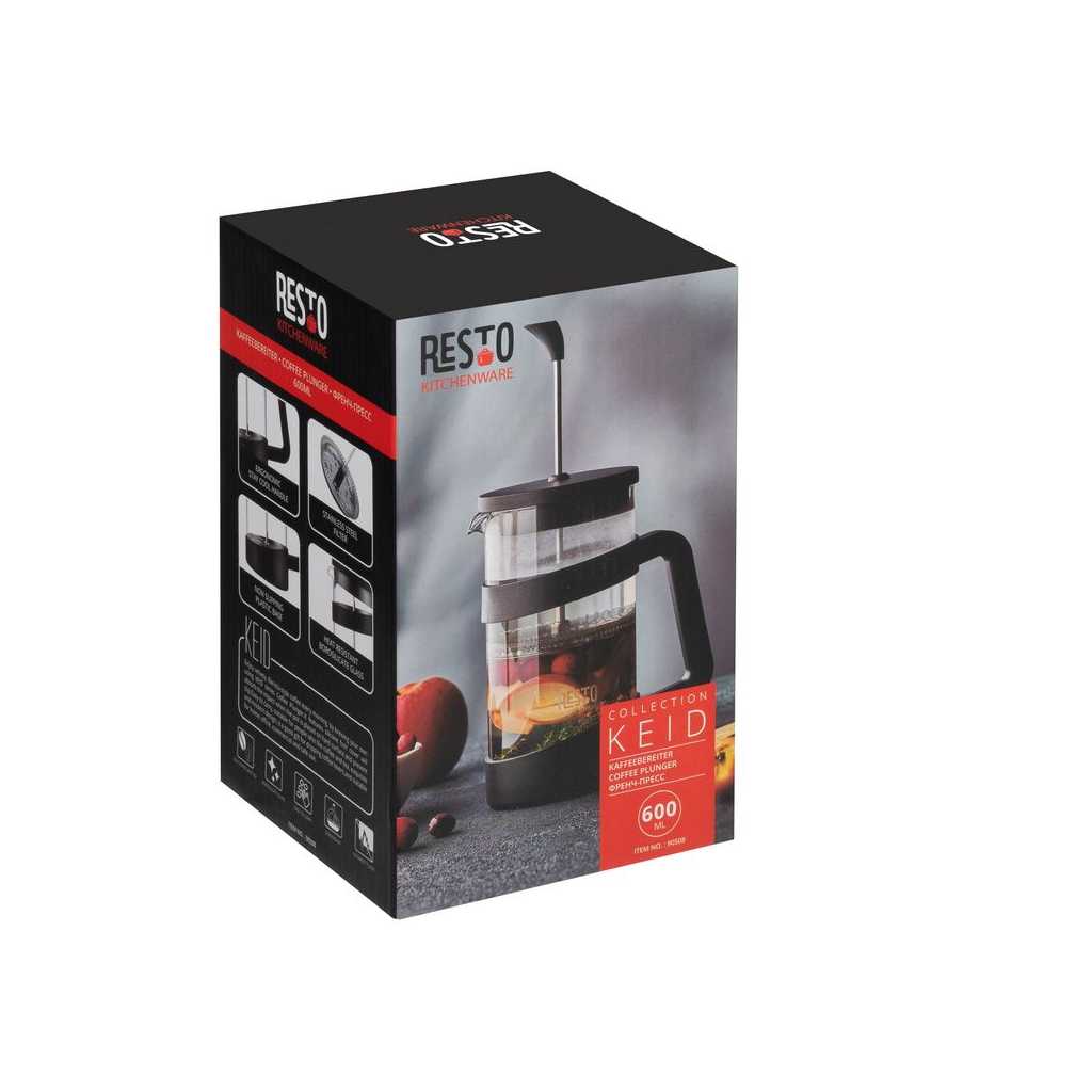 Френч-прес Resto Keid діагональ 600 мл чорний (90508) - зображення 10