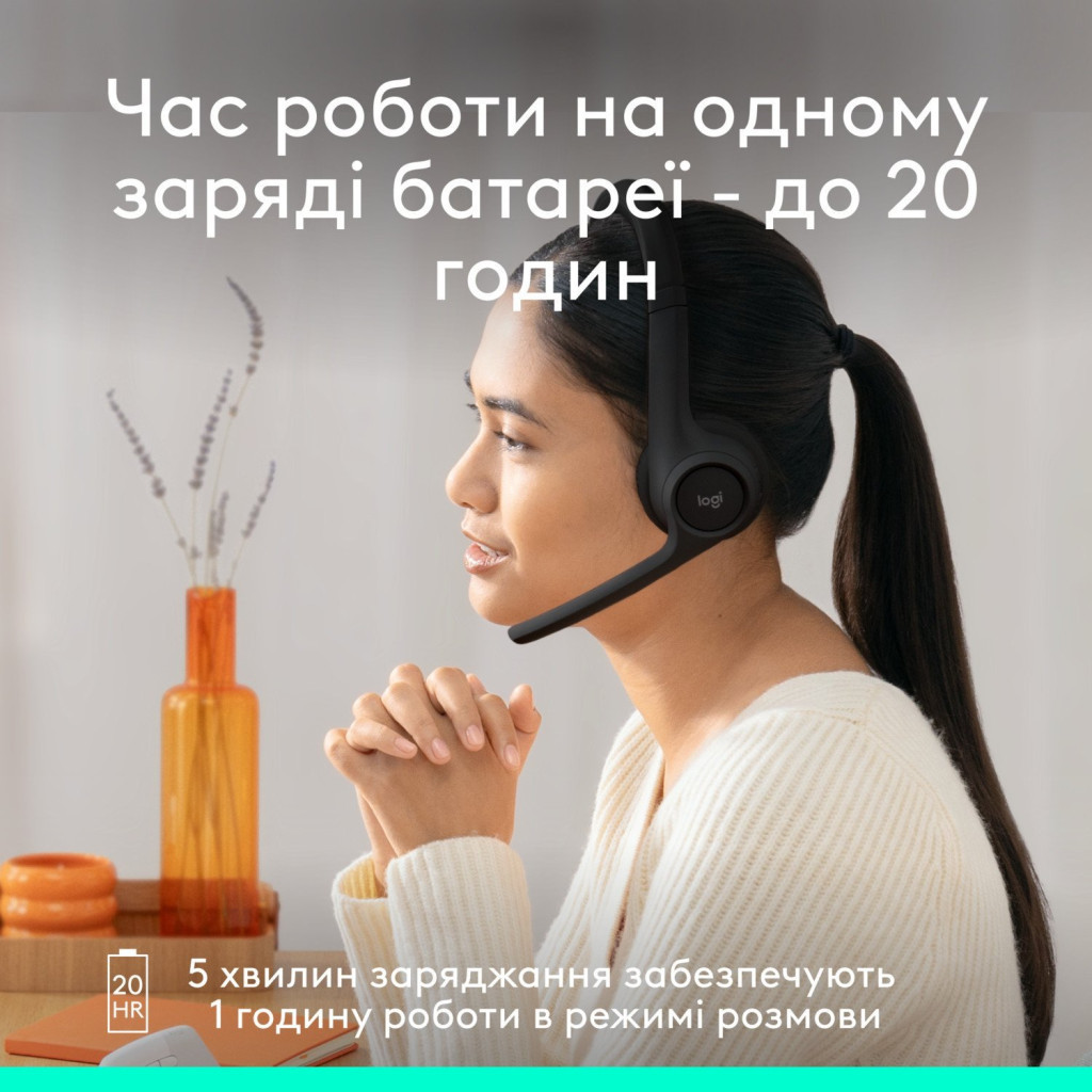 Навушники Logitech Zone 300 Bluetooth Graphite (981-001407) - зображення 5